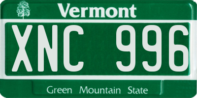 VT license plate XNC996