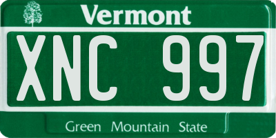 VT license plate XNC997