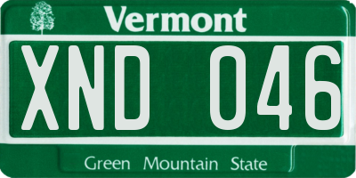 VT license plate XND046