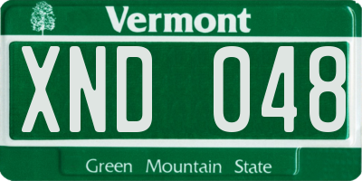VT license plate XND048
