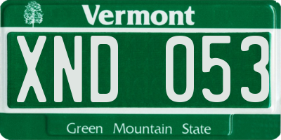 VT license plate XND053