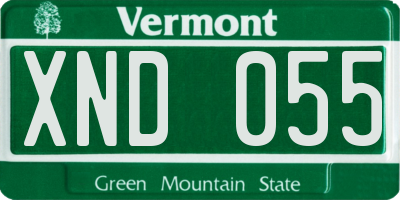 VT license plate XND055
