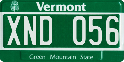 VT license plate XND056