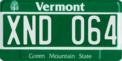 VT license plate XND064