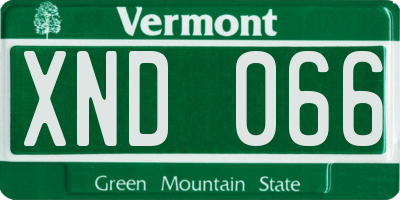 VT license plate XND066