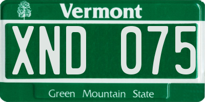 VT license plate XND075