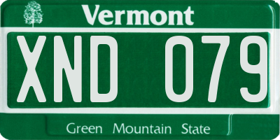 VT license plate XND079