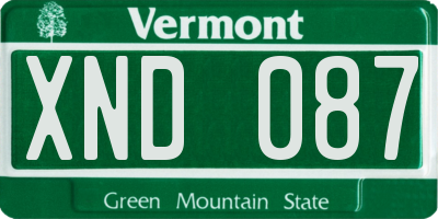VT license plate XND087