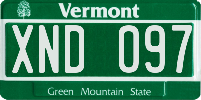 VT license plate XND097