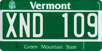 VT license plate XND109