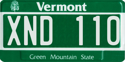 VT license plate XND110