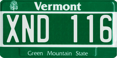 VT license plate XND116