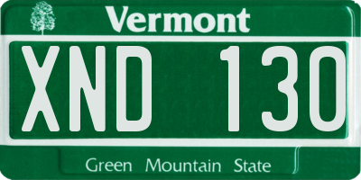 VT license plate XND130