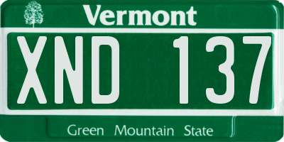 VT license plate XND137