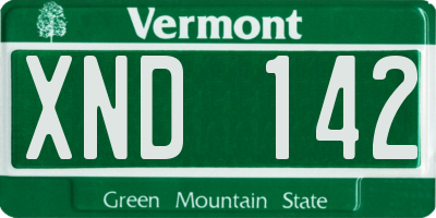 VT license plate XND142