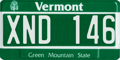 VT license plate XND146