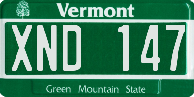 VT license plate XND147