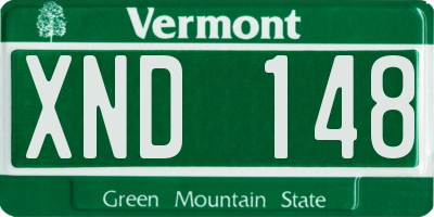 VT license plate XND148