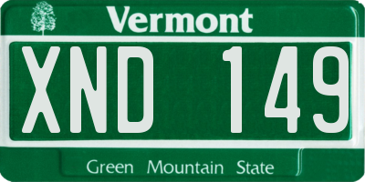 VT license plate XND149