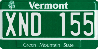VT license plate XND155
