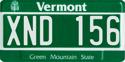 VT license plate XND156