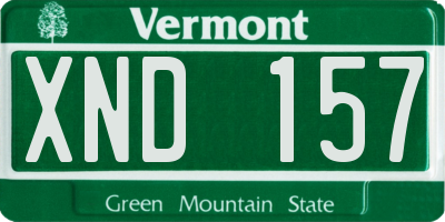 VT license plate XND157