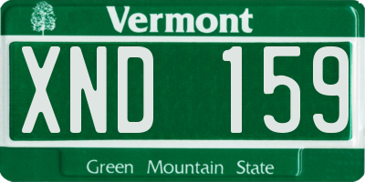VT license plate XND159