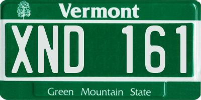 VT license plate XND161