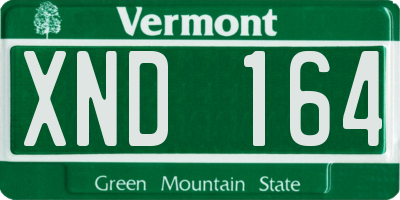 VT license plate XND164