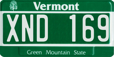 VT license plate XND169