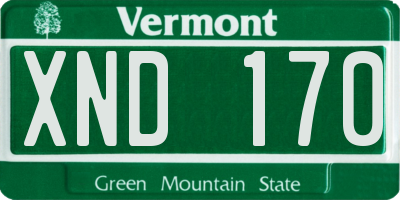 VT license plate XND170