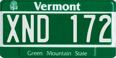 VT license plate XND172