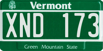 VT license plate XND173