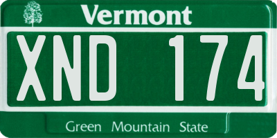 VT license plate XND174