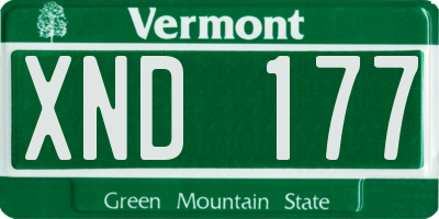 VT license plate XND177