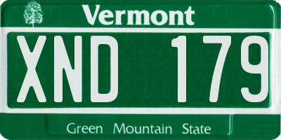 VT license plate XND179