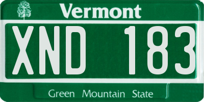 VT license plate XND183