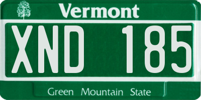 VT license plate XND185