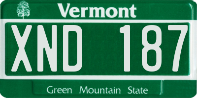 VT license plate XND187