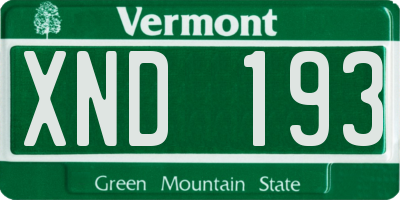 VT license plate XND193