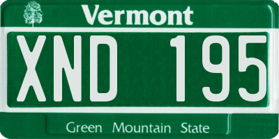 VT license plate XND195