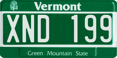 VT license plate XND199