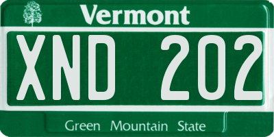 VT license plate XND202