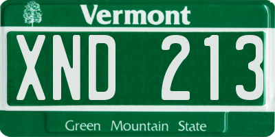 VT license plate XND213