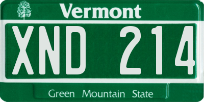 VT license plate XND214