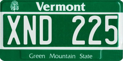 VT license plate XND225