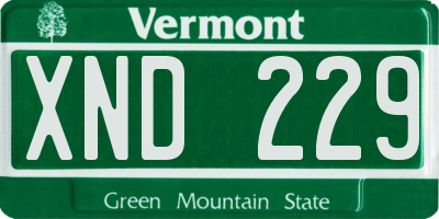 VT license plate XND229