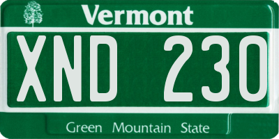 VT license plate XND230