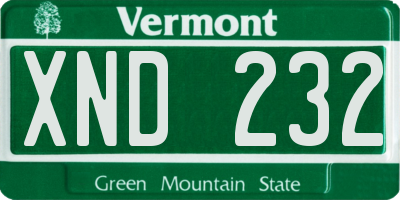 VT license plate XND232