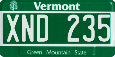 VT license plate XND235